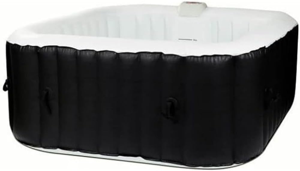👨👩👧👦 Whirlpools für Familien & Gruppen – SUNSPA aufblasbarer quadratischer laminierter Whirlpool für 4 Personen, 1,55 x H 0,65 m