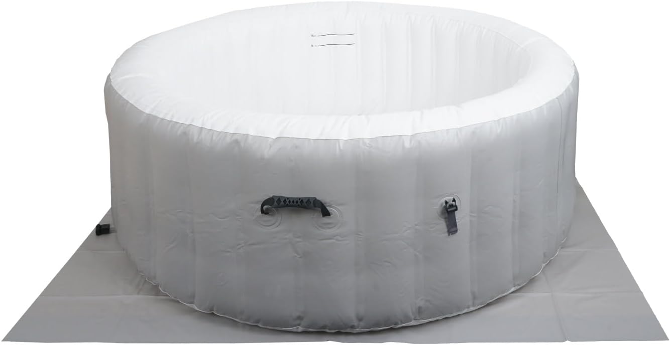 👨👩👧👦 Whirlpools für Familien & Gruppen – Mendler Whirlpool HWC-N97 Ersatzpool für 4 Personen, Indoor/Outdoor aufblasbar, PVC laminiert, rund, Durchmesser 180 cm, grau/weiß – Bild 8