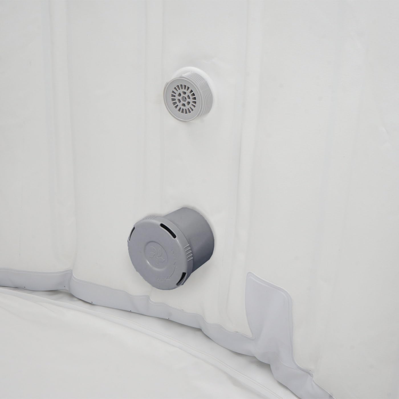 👨👩👧👦 Whirlpools für Familien & Gruppen – Mendler Whirlpool HWC-N97 Ersatzpool für 4 Personen, Indoor/Outdoor aufblasbar, PVC laminiert, rund, Durchmesser 180 cm, grau/weiß – Bild 4