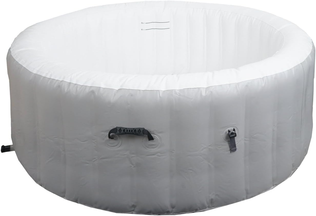 👨👩👧👦 Whirlpools für Familien & Gruppen – Mendler Whirlpool HWC-N97 Ersatzpool für 4 Personen, Indoor/Outdoor aufblasbar, PVC laminiert, rund, Durchmesser 180 cm, grau/weiß – Bild 7