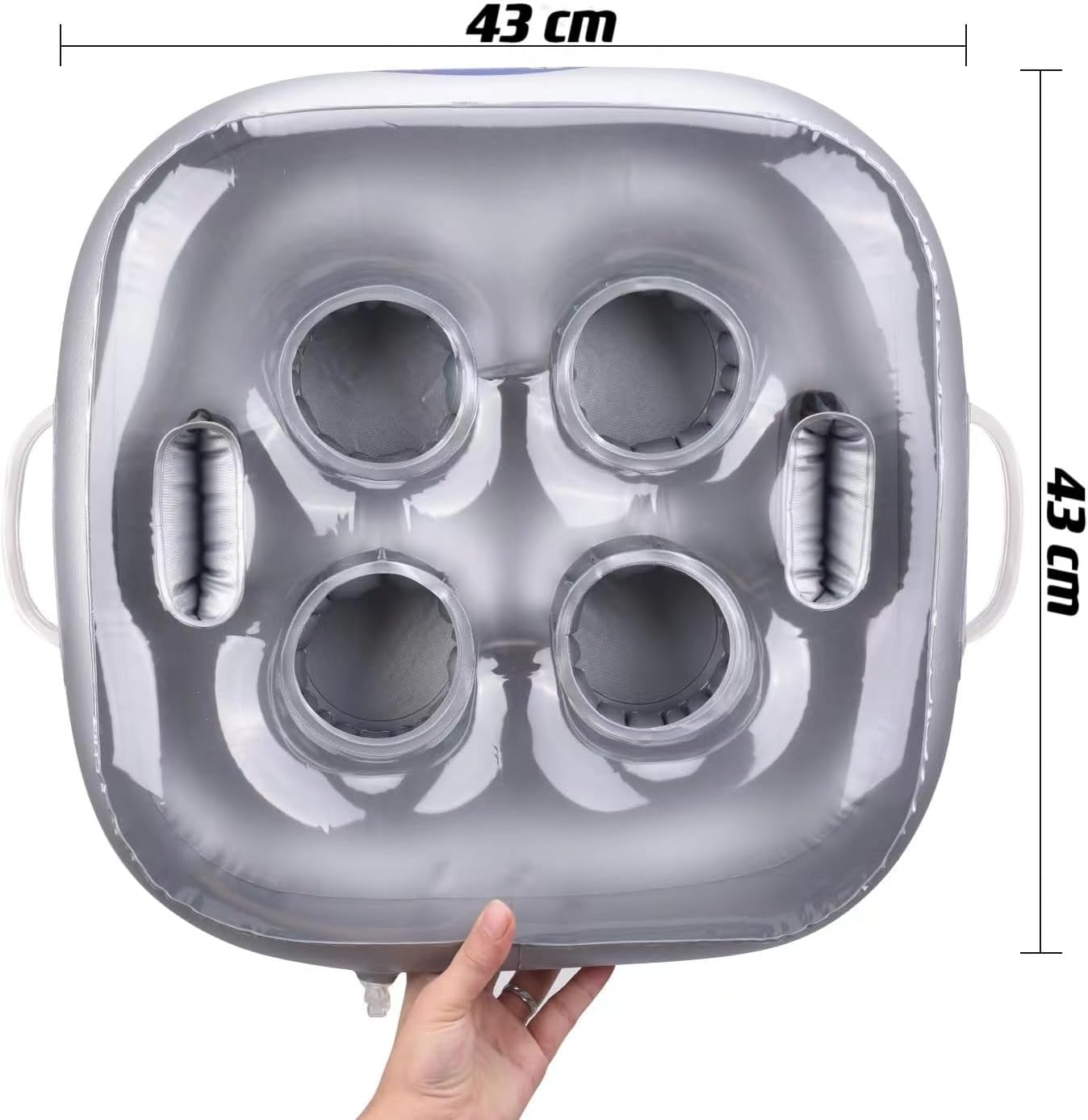 🎯 Whirlpool Gadgets – Inflatable Floating Drink Holder with 6 Holes Large Capacity and Transparent Material Float for Pool Party Beach White Hot Tub – Bild 2
