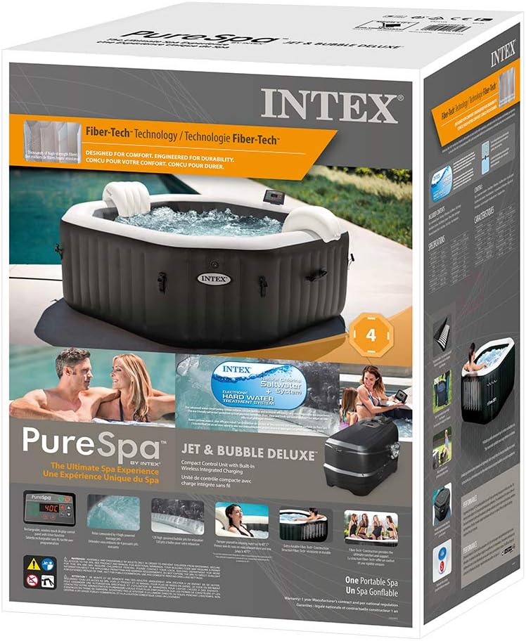 👨👩👧👦 Whirlpools für Familien & Gruppen – Intex 79IN X79IN X28IN Purespa Jet und Bubble Deluxe Set – Bild 9