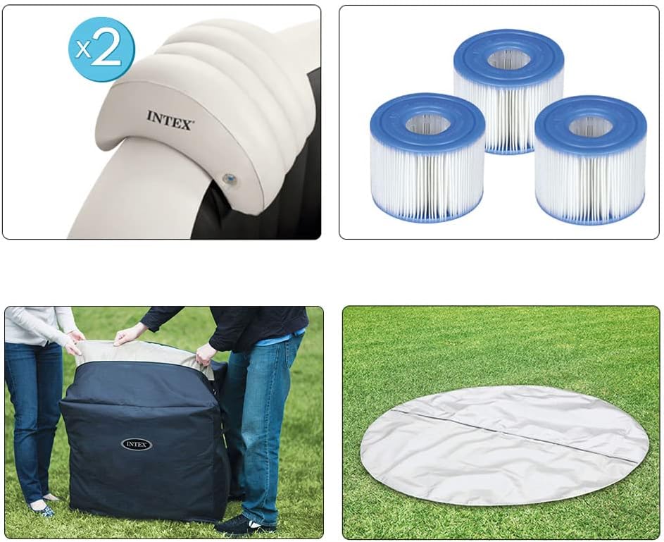 👨👩👧👦 Whirlpools für Familien & Gruppen – Intex 79IN X79IN X28IN Purespa Jet und Bubble Deluxe Set – Bild 8