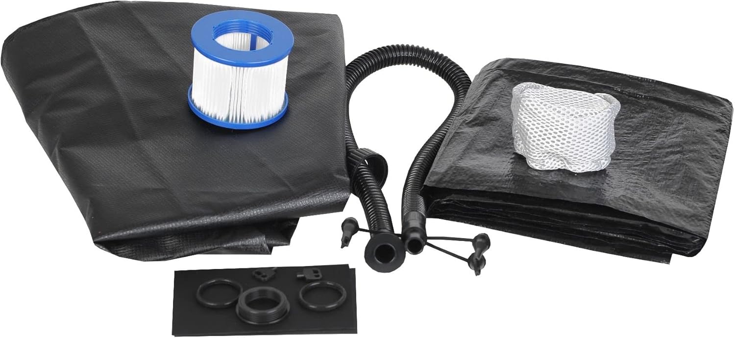 👨👩👧👦 Whirlpools für Familien & Gruppen – Spa NEUER tragbarer aufblasbarer Whirlpool für 4 Personen, Schwarz, Weiß – Bild 8