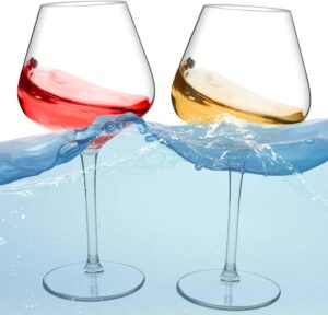 🎯 Whirlpool Gadgets – Set of 2 Floating Wine Glasses for Pool Tritan Wine Glasses Plastic Shatterproof Champagne Glasses Floating Swimming Pool Plastic Wine Glass Picnic Wine Glass