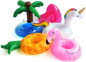 🎯 Whirlpool Gadgets – Dmar® Pack of 5 Mini Inflatable Drink Holder Flamingo Unicorn Pool Float Toy Float Cup Holder Swimming Party Toy Beach Children Adults