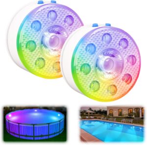 🎯 Whirlpool Gadgets – Underwater Pool Lighting, Rechargeable Underwater Light LED with Remote Control, Waterproof Pool Lights, Pond Lighting for Pool, Bathtub, Aquarium, Fountain, Party Decoration, Pack of 2