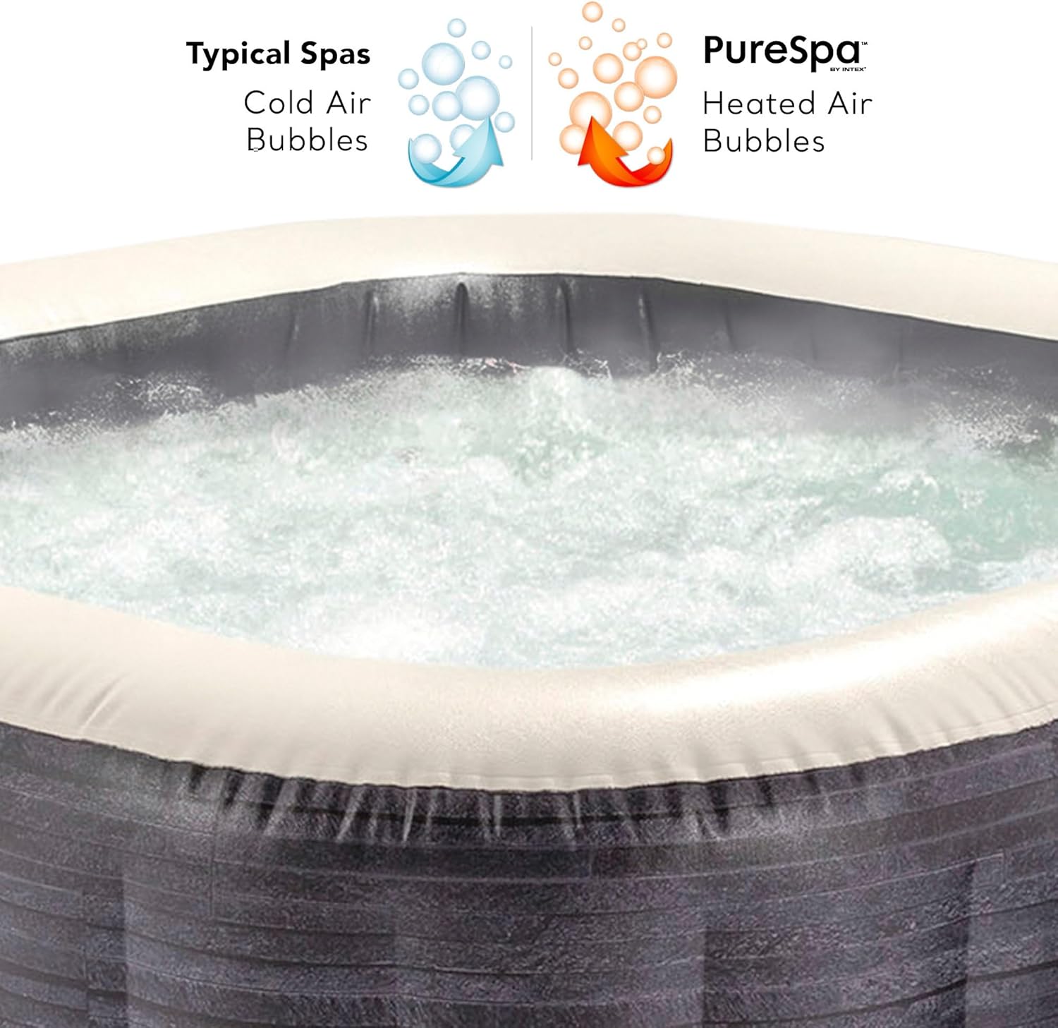👨👩👧👦 Whirlpools für Familien & Gruppen – INTEX PureSpa Greywood Deluxe Innen- und Außenwhirlpool, aufblasbar, für 4 Personen, 795 l (145 x 71 cm), inklusive Wasserenthärtungs- und Salzwassersystem, 140 Massagedüsen, Heizsystem, App-Steuerung – Bild 9