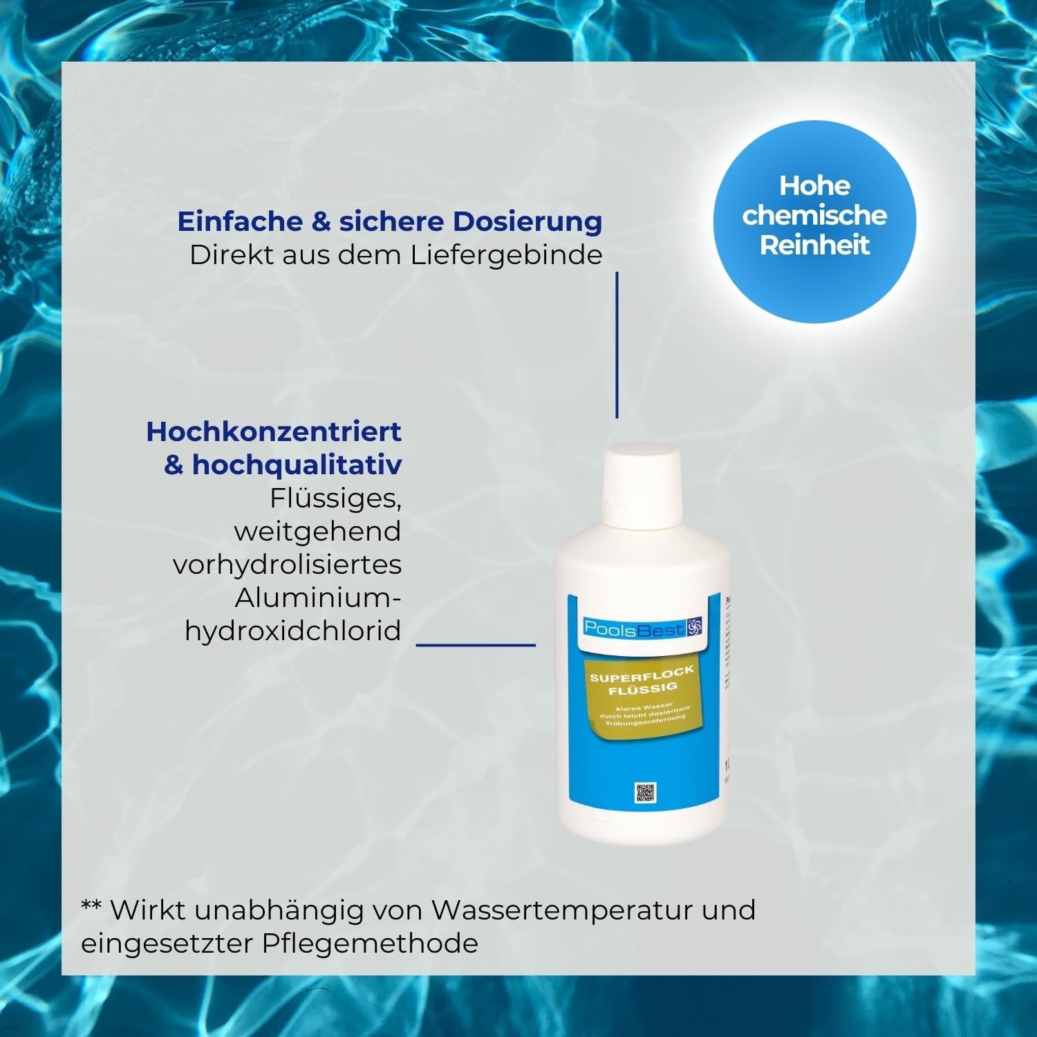 🧼 Zubehör & Pflege – PoolsBest® Superflock Liquid, 1 L – Bild 3