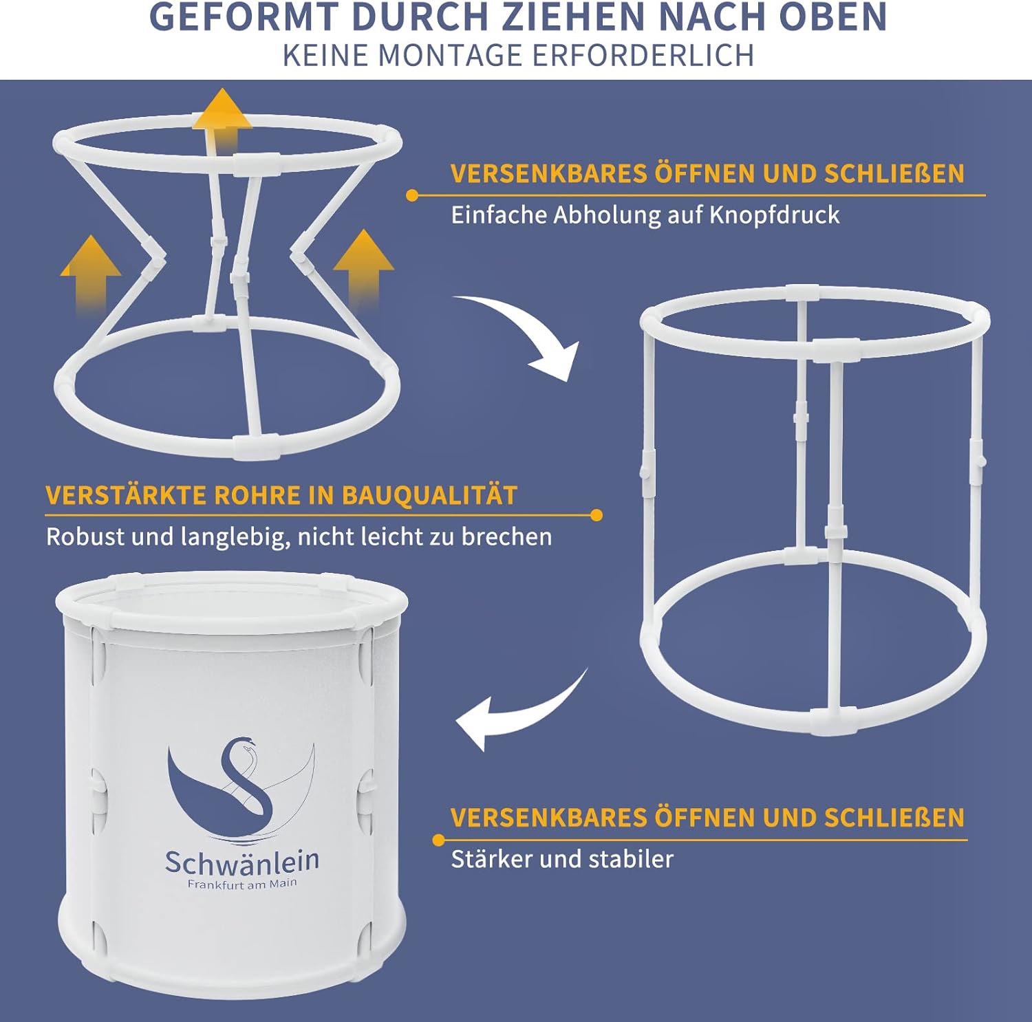 🧊 Whirlpools für Balkon & Terrasse – Faltbares Eisbad, 70 x 65 cm, tragbar für Kryotherapie und Sport-Kalttune, isolierter Eisbehälter für den Innen- und Außenbereich (weiß) – Bild 4