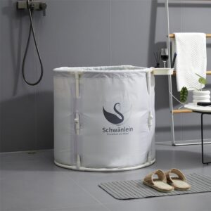 🧊 Whirlpools für Balkon & Terrasse – Faltbares Eisbad, 70 x 65 cm, tragbar für Kryotherapie und Sport-Kalttune, isolierter Eisbehälter für den Innen- und Außenbereich (weiß)