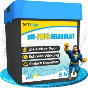🧼 Zubehör & Pflege – TerraUno pH Plus Granules 5 kg, pH Lifter Pool, Quick Dissolving for Precise pH Raising & Water Quality Improvement, Pool Care