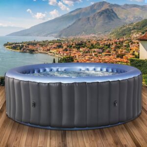 👨👩👧👦 Whirlpools für Familien & Gruppen – BRAST® MSpa Bergen aufblasbarer Whirlpool für 4-8 Personen, viele Größen, Durchmesser 180-224 cm, Indoor-Außenpool, ganzjährige Nutzung, bis zu 144 Massagedüsen, energiesparend inklusive Energiespar-Timer,