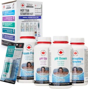 🧼 Zubehör & Pflege – CANADIAN SPA CO. Whirlpool Cleaning Set 5 Pieces with Chlorine Granules, pH Lifter & pH Reducer, Foam Remover and 3-in-1 Test Strips, Pool Accessories Cleaning for Clean Water