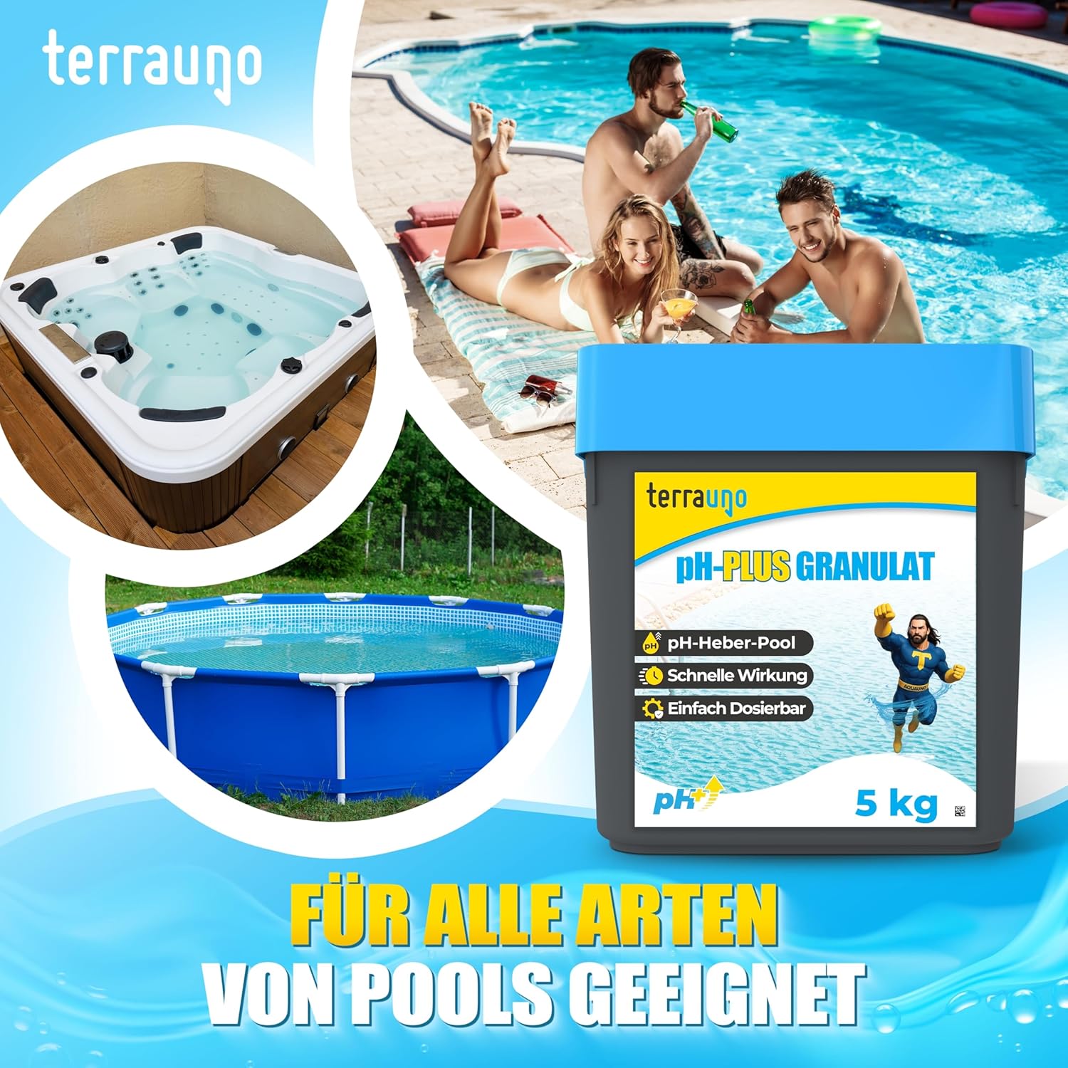 🧼 Zubehör & Pflege – TerraUno pH Plus Granules 5 kg, pH Lifter Pool, Quick Dissolving for Precise pH Raising & Water Quality Improvement, Pool Care – Bild 5