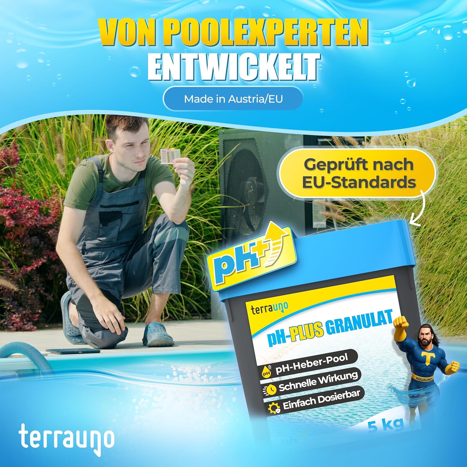 🧼 Zubehör & Pflege – TerraUno pH Plus Granules 5 kg, pH Lifter Pool, Quick Dissolving for Precise pH Raising & Water Quality Improvement, Pool Care – Bild 6