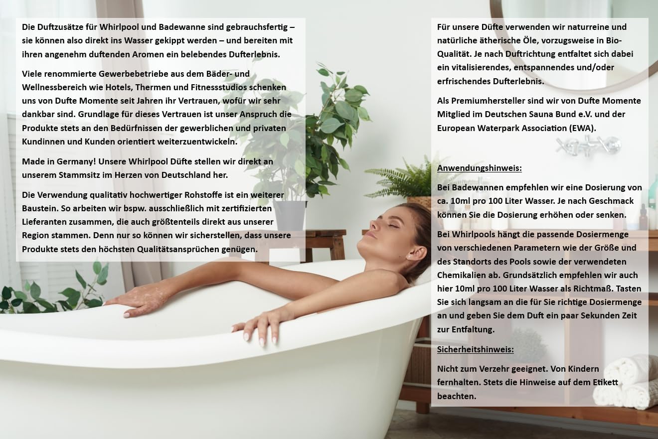 🧼 Zubehör & Pflege – Dufte Momente Whirlpool Eucalyptus Fragrance 1,000 ml with Natural and Natural Essential Oils No Foam Vegan and Cruelty Free – Bild 4