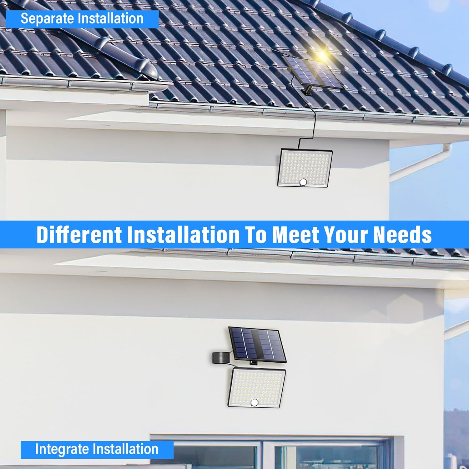 👨👩👧👦 Whirlpools für Familien & Gruppen – Realky Solarleuchten für den Außenbereich mit Fernbedienung, Außenlampe mit Bewegungsmelder, IP65 wasserdichte Solarleuchte mit 5 m Kabel für Garage, Garten, Hof, Stufen, Haustüren, Rasen, 2 Stück, Warmweiß – Bild 7