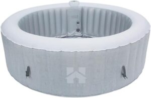 ⭐ Luxus Whirlpools  – Aufblasbarer Whirlpool St. Moritz Splash – Betongrau – Luxus-Spa-Pool für 6 Personen – 130 Düsen, 40 °C Heizung, Terrasse und Garten