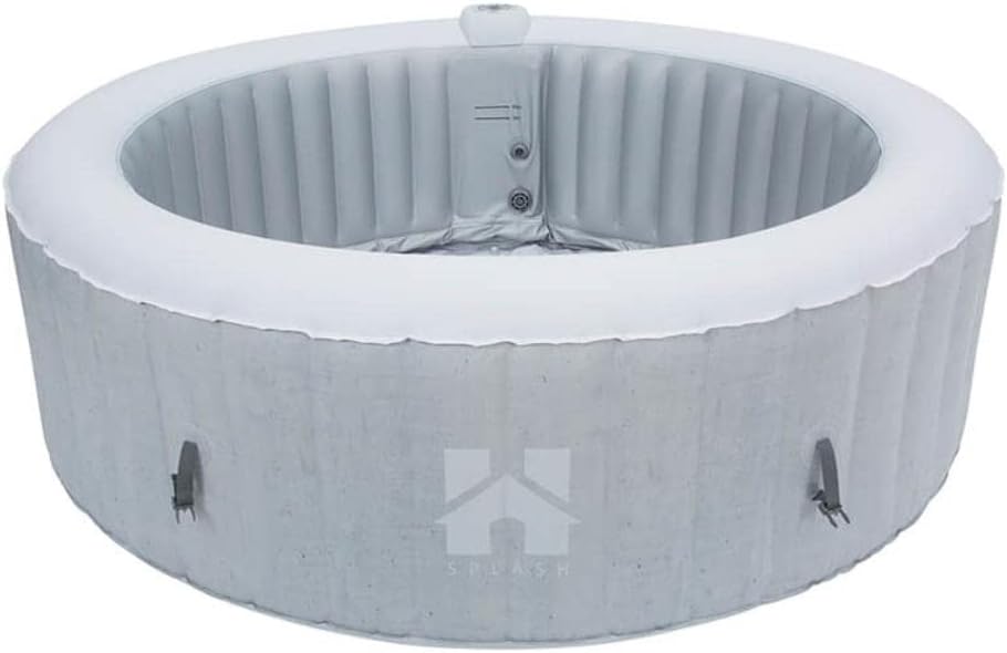 ⭐ Luxus Whirlpools – Aufblasbarer Whirlpool St. Moritz Splash – Betongrau – Luxus-Spa-Pool für 6 Personen – 130 Düsen, 40 °C Heizung, Terrasse und Garten