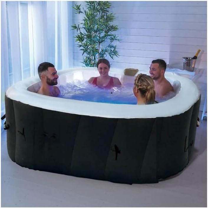 👨👩👧👦 Whirlpools für Familien & Gruppen – Sun Spa Spa Spa, quadratisch, laminiert, aufblasbares Spa für 4 Personen, 1,57 x 0,67 m – Bild 2