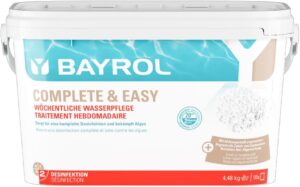 🧼 Zubehör & Pflege – BAYROL Complete & Easy 4.48 kg – Easy Weekly Complete Care for the Pool – Disinfectant, Algae Prevention & Clarifying Effect – 8 Pre-Dosed Double Bags – Hygienically Pure Pool Water