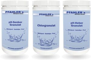 🧼 Zubehör & Pflege – pH Countersink and Lifter + Chlorine Granules Economy Set Whirlpool Water Care pH Minus pH Plus Chlorine Whirlpool Spa Pool