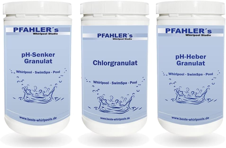 🧼 Zubehör & Pflege – pH Countersink and Lifter + Chlorine Granules Economy Set Whirlpool Water Care pH Minus pH Plus Chlorine Whirlpool Spa Pool