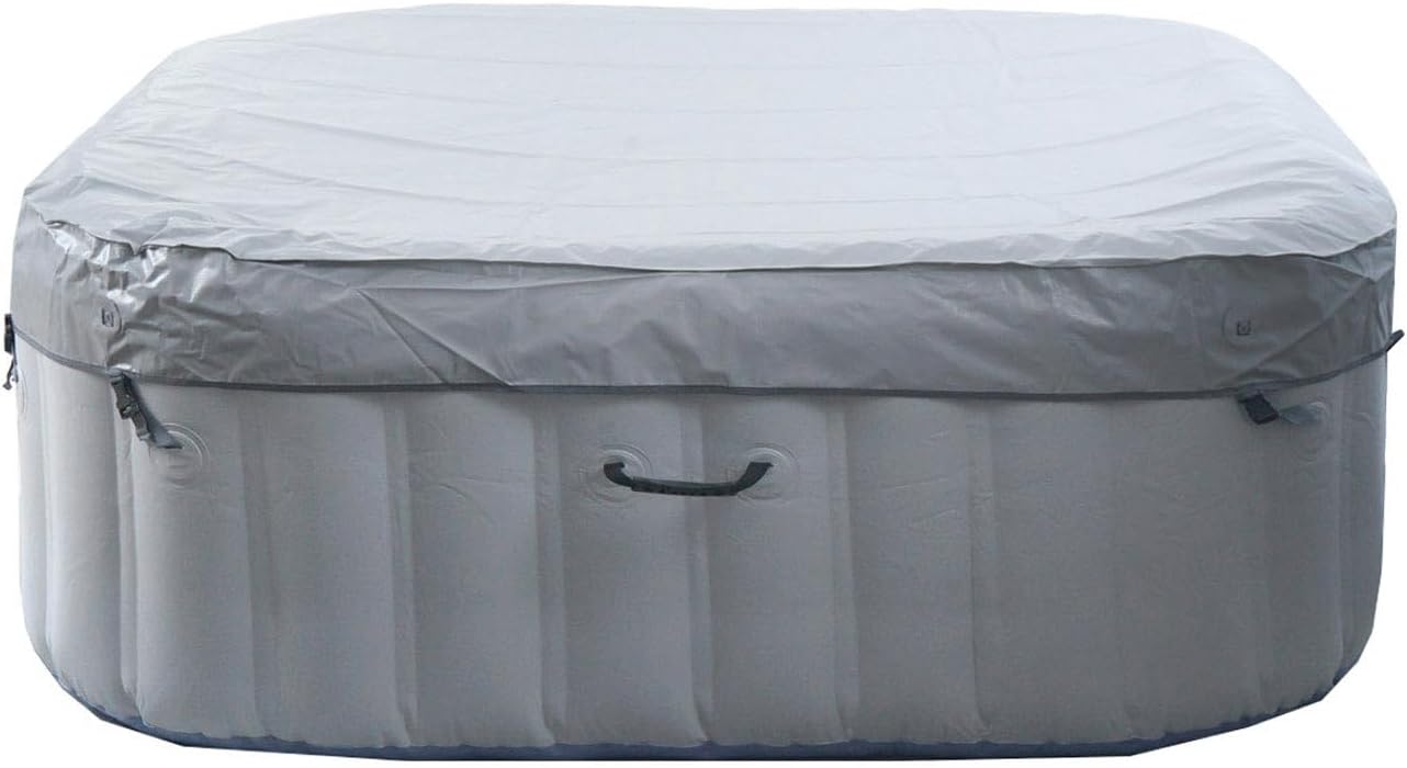 👨👩👧👦 Whirlpools für Familien & Gruppen – Mendler Whirlpool HWC-N97 Ersatzpool für 5 Personen, Innen-/Außenaufblasbar, PVC-laminiert, quadratisch 180 cm, Grau/Blau – Bild 9