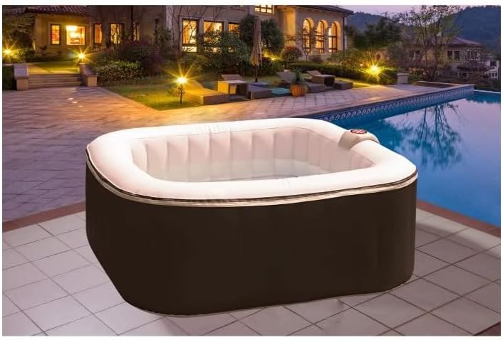 👨👩👧👦 Whirlpools für Familien & Gruppen – Sun Spa Spa Spa, quadratisch, laminiert, aufblasbares Spa für 4 Personen, 1,57 x 0,67 m
