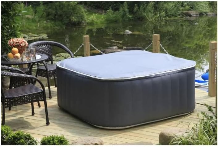 👨👩👧👦 Whirlpools für Familien & Gruppen – Sun Spa Spa Spa, quadratisch, laminiert, aufblasbares Spa für 4 Personen, 1,57 x 0,67 m – Bild 3