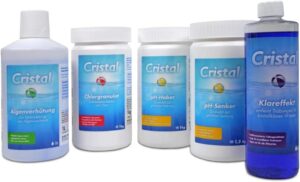 🧼 Zubehör & Pflege – Cristal Water Care Set 5 kg - Chlorine Granules Quickly Dissolves - pH Reducer - pH Lifter - Algae Prevention - Clear Effect - Care Brochure - Pool Whirlpool