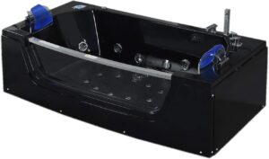 ⭐ Luxus Whirlpools – Badewanne Jamaica, 180 x 90 cm, Schwarz, 2 Personen, Farbtherapie