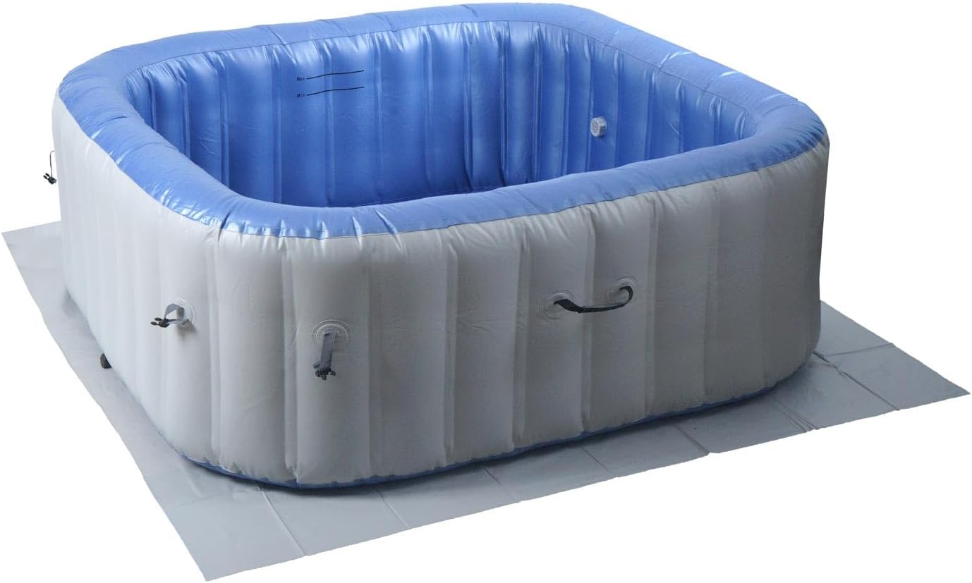 👨👩👧👦 Whirlpools für Familien & Gruppen – Mendler Whirlpool HWC-N97 Ersatzpool für 5 Personen, Innen-/Außenaufblasbar, PVC-laminiert, quadratisch 180 cm, Grau/Blau – Bild 8