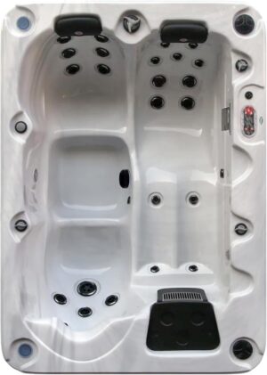 ⭐ Luxus Whirlpools – CANADIAN SPA CO. Outdoor-Whirlpool Montreal für 3 Personen, 213 x 150 x 78 cm, quadratisch, mit Abdeckung, LED-Beleuchtung, Heizung und 24 Hydromassagedüsen, ganzjährige Nutzung