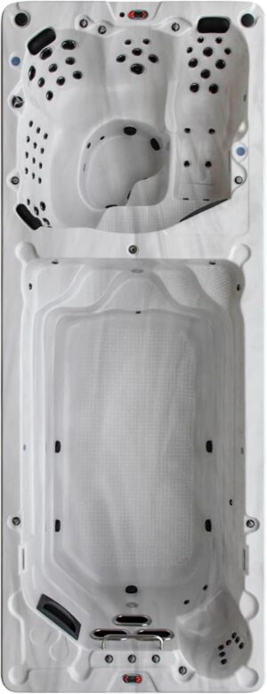 ⭐ Luxus Whirlpools – CANADIAN SPA CO. Winterfestes Schwimm-Spa St. Lawrence im Freien, 6 Meter, 7 Personen, Schwimm-Spa mit LED-Beleuchtung, Lautsprecher, Aromatherapie und isolierter Abdeckung