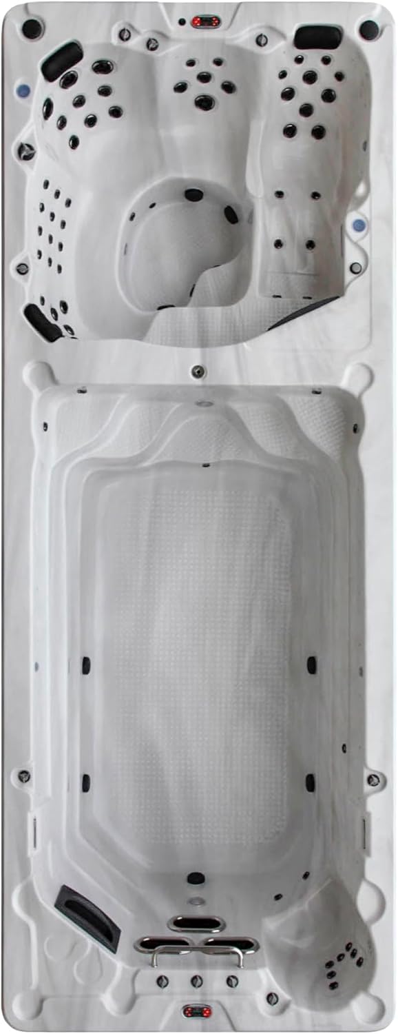 ⭐ Luxus Whirlpools – CANADIAN SPA CO. Winterfestes Schwimm-Spa St. Lawrence im Freien, 6 Meter, 7 Personen, Schwimm-Spa mit LED-Beleuchtung, Lautsprecher, Aromatherapie und isolierter Abdeckung