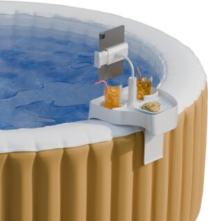 🎯 Whirlpool Gadgets – Eco Pooltech 3-in-1 Whirlpool Table Tray, Pool Table with Drink Holder and Mobile Phone Holder, Storage Tray for Outdoor Inflatable Pools/Spa, Multifunctional Hot Tub Accessories