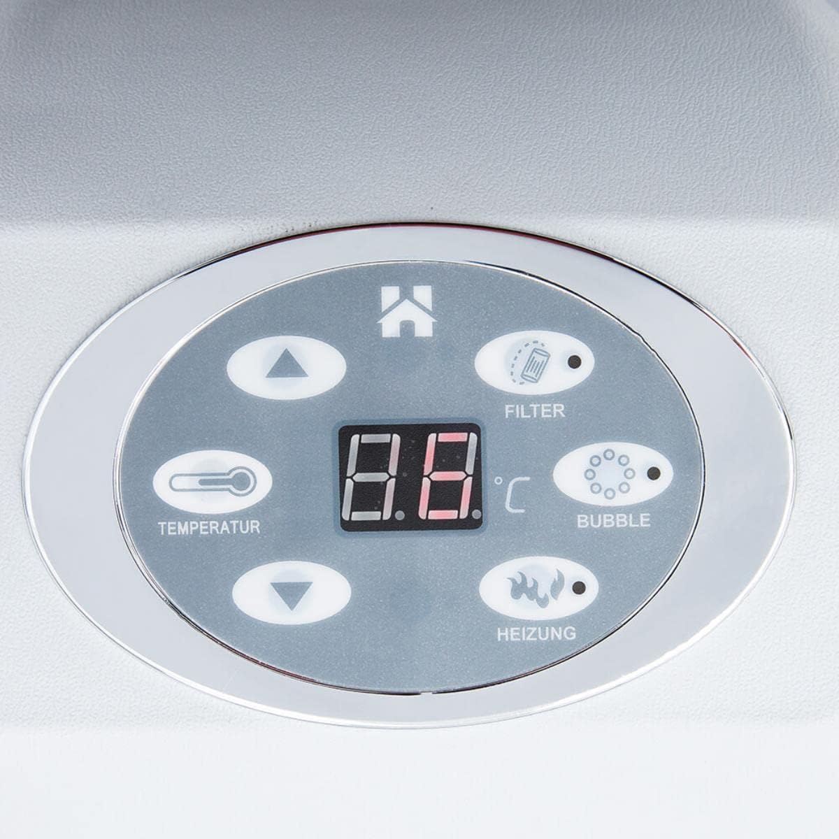 ⭐ Luxus Whirlpools – Aufblasbarer Whirlpool St. Moritz Splash – Betongrau – Luxus-Spa-Pool für 6 Personen – 130 Düsen, 40 °C Heizung, Terrasse und Garten – Bild 9