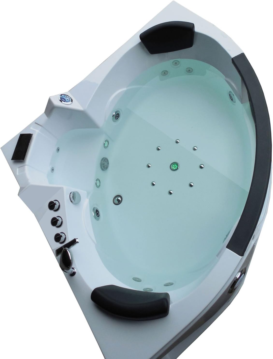⭐ Luxus Whirlpools – Athena Whirlpool-Badewanne, rechteckig, 2 Personen, 150 x 150 cm, Doppelpumpe, Volldüsen, Sichtfenster, Farbtherapie – Bild 2