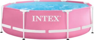🧊 Whirlpools für Balkon & Terrasse – Intex 28290NP runder Bodenpool mit Metallrahmen, 2483 l, Stahl und PVC, rosa, 244 x 76 cm