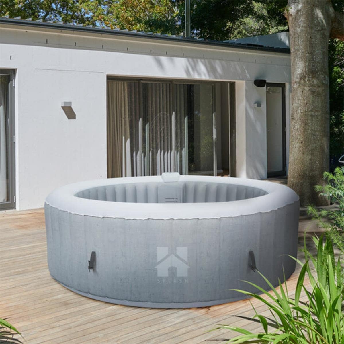 ⭐ Luxus Whirlpools – Aufblasbarer Whirlpool St. Moritz Splash – Betongrau – Luxus-Spa-Pool für 6 Personen – 130 Düsen, 40 °C Heizung, Terrasse und Garten – Bild 2