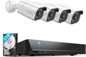 👨‍👩‍👧‍👦 Whirlpools für Familien & Gruppen – Reolink 8-Kanal-4K-Überwachungskamera-Set für den Außenbereich, mit 4 x 8 MP PoE-IP-Kameras, 2 TB Festplatte, NVR, für Videoaufzeichnung rund um die Uhr im Innen- und Außenbereich, Personen- und Fahrzeugerkennung, IP66, RLK8-800B4-A