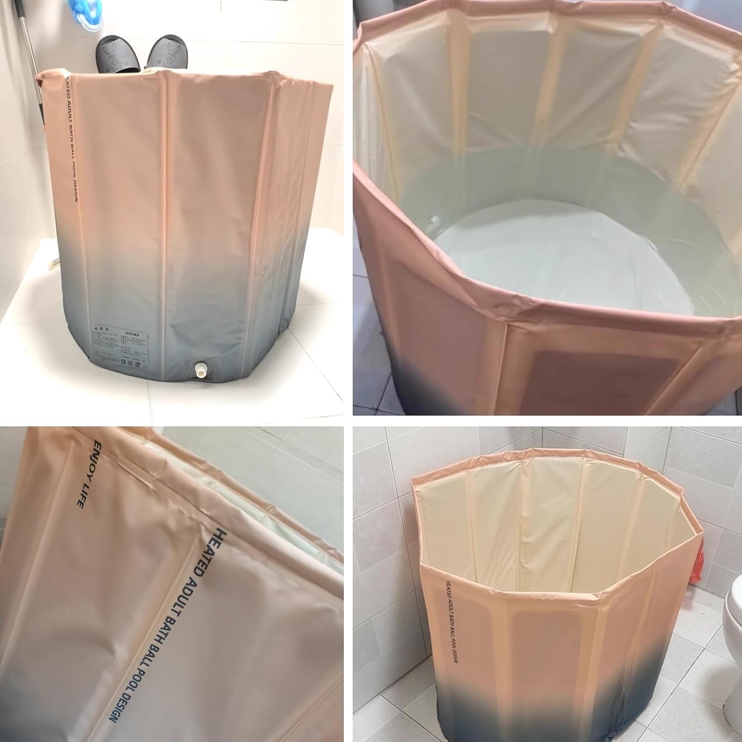 🧊 Whirlpools für Balkon & Terrasse – Faltbare Badewanne für Erwachsene, schnelle Montage, freistehende Badewanne für Badezimmer, Dusche und Balkon, kompaktes Badezimmer für Zuhause, Wohnmobil – Bild 4