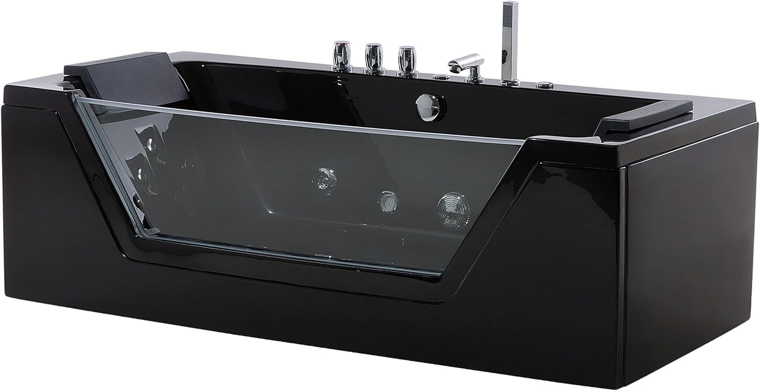 ⭐ Luxus Whirlpools – Balneo-Badewanne Samana mit Massagefunktion Schwarz – Bild 5