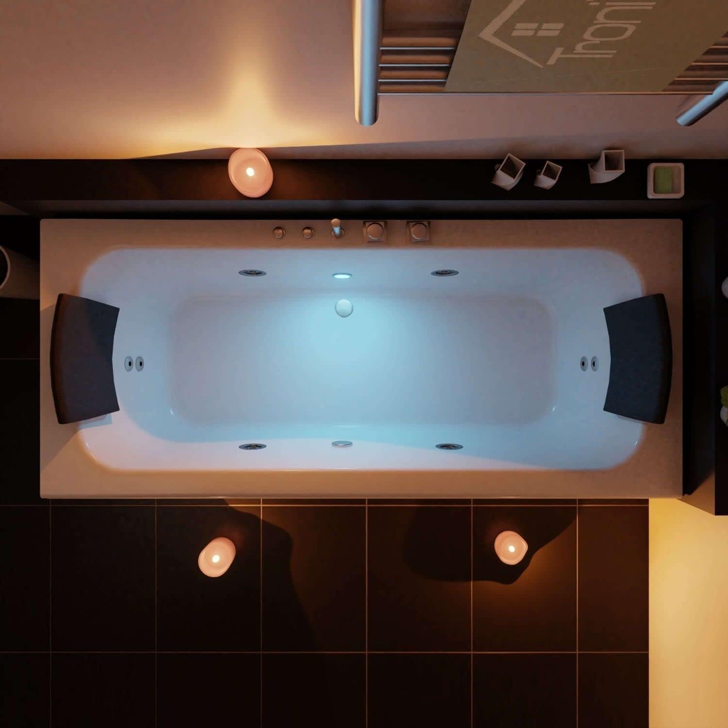 ⭐ Luxus Whirlpools – Luxuriöses LED-Whirlpool-Badewannen-Set 170 x 75 cm + Hydrojet-Eck-Whirlpool, Modell 2024 – Bild 4
