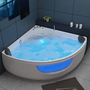 ⭐ Luxus Whirlpools  – Luxuriöses LED-Whirlpool-Badeset 150 x 150 cm + Hydrojet-Eck-Whirlpool, Modell 2024