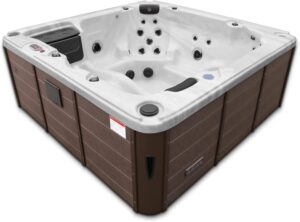 ⭐ Luxus Whirlpools – CANADIAN SPA CO. Thunder Bay AI Whirlpool für den Außenbereich, winterfest, Whirlpool für 6 Personen, mit LED-Beleuchtung, Lautsprecher, Aromatherapie und Isolierabdeckung