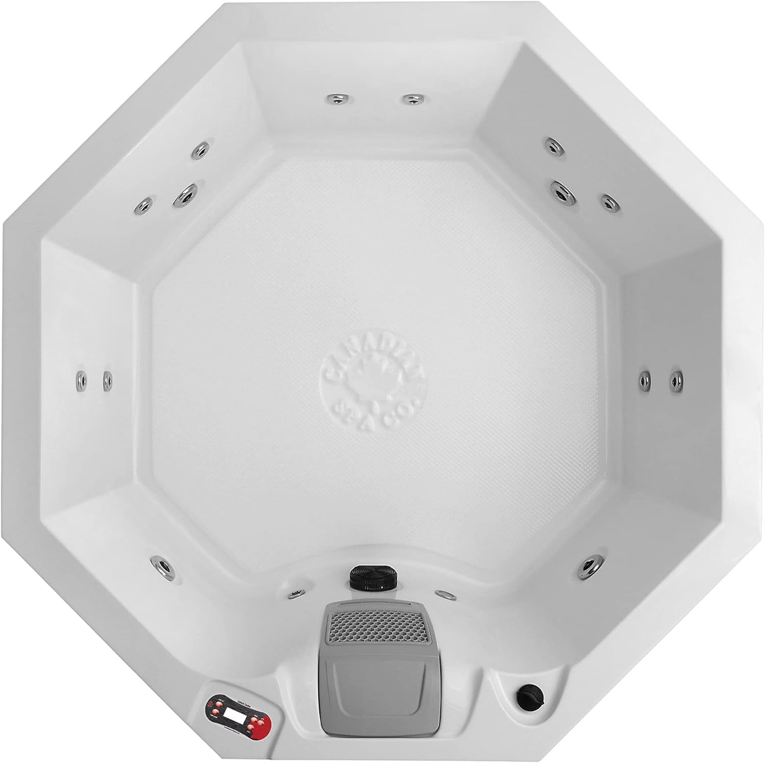 ⭐ Luxus Whirlpools – CANADIAN SPA CO. Muskoka UV Outdoor-Whirlpool für 6 Personen, 188 x 188 x 73 cm, achteckig, mit Abdeckung, LED-Beleuchtung, Heizung und 14 Hydrotherapiedüsen, ganzjährige Nutzung