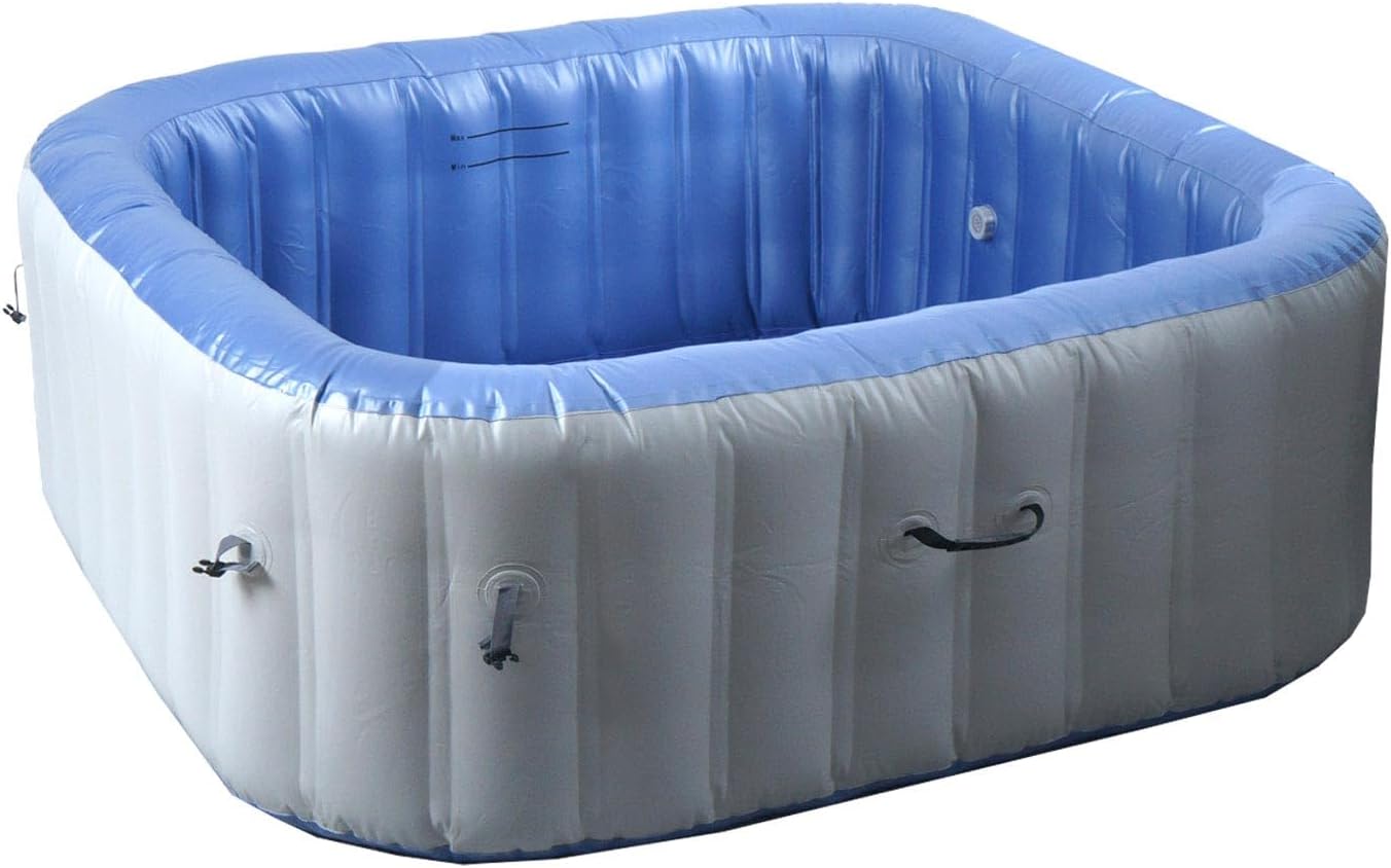 👨👩👧👦 Whirlpools für Familien & Gruppen – Mendler Whirlpool HWC-N97 Ersatzpool für 5 Personen, Innen-/Außenaufblasbar, PVC-laminiert, quadratisch 180 cm, Grau/Blau – Bild 7